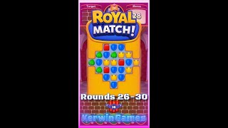 Royal Match Royal League Round 26 27 28 29 30  No Boosters Gameplay [upl. by Sperry]