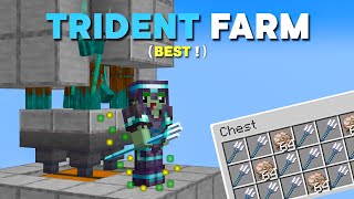 Minecraft Trident Farm  Best Design  7  10 Per Hour [upl. by Ezzo]