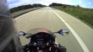 Honda VFR1200 and BMW K1300s on German Autobahn [upl. by Corinne213]