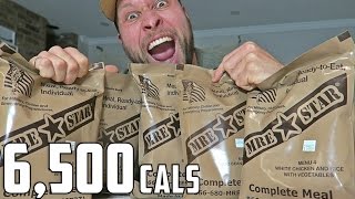 US Military MRE Meal Ready To Eat Challenge 6500 Calories [upl. by Tertias]