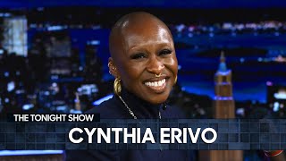 Cynthia Erivo Talks Singing with Ariana Grande in Wicked and Whistles a Christmas Song Extended [upl. by Adilen]