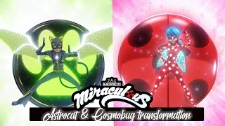 Astro Cat amp Cosmo Bug Transformation  Miraculous Ladybug cosmobugastrocatmlbtransformations [upl. by Rehtae606]