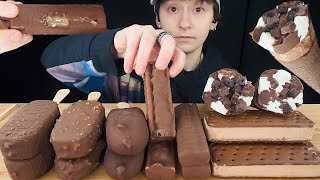 ASMR Chocolate Ice Cream HaagenDazs Magnum Milky Way Twix Soft Sandwich Brownie Cones [upl. by Og]