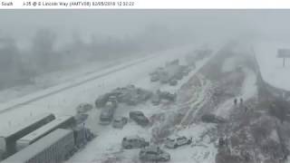 Deadly 70car pileup in Iowa caught on camera [upl. by Weide375]