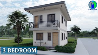 Two Storey House Design  3 bedrooms 45x85m [upl. by Royal]