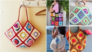 Diseños de bolsos bolsos de mano y bolsos de hombro de estilo boho con patrón de flores de crochet [upl. by Ilzel]