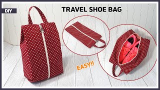 DIY Travel shoe bag  toiletry pouch bag  easy sewing tutorial Tendersmile Handmade [upl. by Bernetta705]