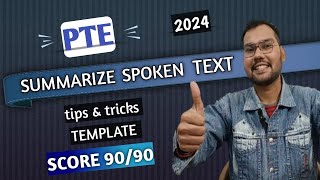 Summarize Spoken Text 2024  Template amp Strategy  PTE ACADEMIC POINT [upl. by Trabue]