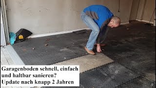 Update 5 Garagenboden schnell einfach und haltbar sanieren PVCFliesen nach knapp 2 Jahren [upl. by Bussy]