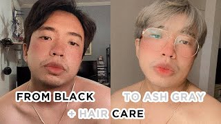 VLOG 7 David Salon Ash Gray hair review  haircare routine [upl. by Lyrahs]