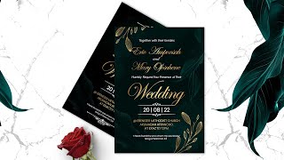 How To Design an ELEGANT WEDDING INVITATION CARD  Photoshop Tutorial [upl. by Rubma141]