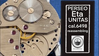 how to service and reassembling a PERSEO pocket watch etaunitas caliber 6498 movement [upl. by Nawram]