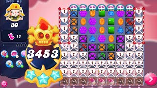 Candy Crush Saga Level 3453  Legendary Level  No Boosters  3 Sugar Stars 🌟🌟🌟 [upl. by Niamrej554]