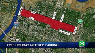 Sacramento to allow more free parking during the holidays [upl. by Konikow]