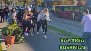 Bushman Prank Tourists terrified walking the streets in San Francisco CA [upl. by Cassaundra]