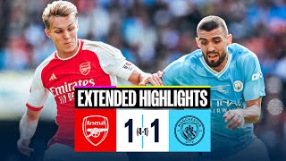 EXTENDED HIGHLIGHTS  Arsenal 11 Man City  Defeat on penalties in Community Shield [upl. by Trow]