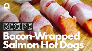 BaconWrapped Salmon Hot Dogs  Ridiculously Delicious Recipe [upl. by Binah]