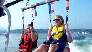 Parasailing TakeOff Lake George Parasailing Adventures [upl. by Waal387]