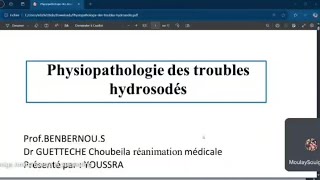 physiopathologie des troubles hydrosodés [upl. by Ennoval]