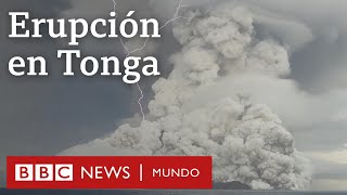 La violenta erupción volcánica en Tonga y el posterior tsunami [upl. by Enyrehtak336]