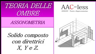 Teoria delle ombre in Assonometria  Solido composto ombra su PO e PV [upl. by Edurtreg]