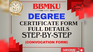 BBMKU Degree Certificate form filling full details stepbystep Convocation Form [upl. by Ttegdirb]