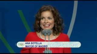 Ana Botella hablando ingles ridiculo candidatura olimpica Madrid 2020 en Buenos Aires [upl. by Aiekahs]