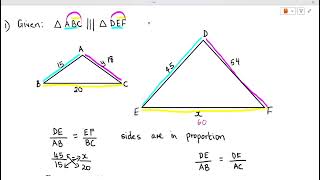 Grade 9 Similarity  Finding the unknown sides [upl. by Tipton]