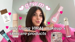 only using VIRAL tik tok products to get ready 🎀🫶🏼💗 [upl. by Wemolohtrab755]