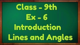 Class  9th Ex  6 Introduction Lines and Angles Maths NCERT CBSE [upl. by Robyn]