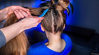 ASMR Hair Play for Extreme Tingles  pulling parting amp scratching hair no talking real person [upl. by Llenrep]