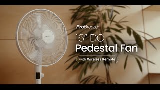 Pro Breeze 16Inch DC Pedestal Fan with Wireless Remote [upl. by Ahsataj266]