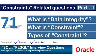 Oracle PL SQL interview question  What is Data Integrity and Constraints  Types of Constraints [upl. by Hekking990]