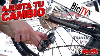 Cómo ajustar un cambio trasero de bicicleta [upl. by Nosned]