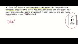 97  how many protons neutrons and electrons are in Fe2 cations [upl. by Piotr700]