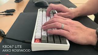 Akko Rosewood Stock  Kbd67 Lite  FR4  Typing Sounds [upl. by Attenov584]