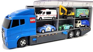 12 Type Tomica Cars ☆ Tomica opening and put in big Okatazuke convoy [upl. by Herta]