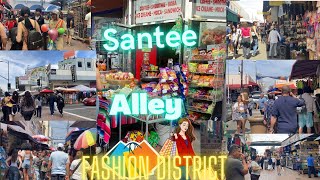 Fashion District Los Angeles CA  Santee Alley Shopping Los callejones de Los Angeles California [upl. by Marinna]