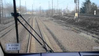 Führerstandsmitfahrt von Halle Saale nach Leipzig Hbf Tief [upl. by Nylesoj]