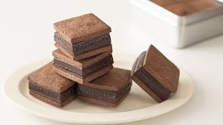 バレンタインに生チョコクッキーサンドの作り方 ラッピングあり Nama Chocolate With Chocolate Cookie｜HidaMari Cooking [upl. by Anha]