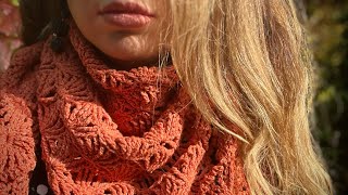 Вяжем потрясающий осенний шарф бактус 🍁🍁🍁 Мастеркласс How to crochet beautiful scarf baktus [upl. by Faxon]