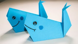 Easy Origami for kids Whale step by step [upl. by Anyehs570]