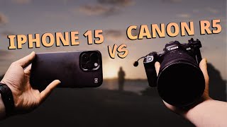 The truth revealed Canon R5 vs iPhone 15 Pro log footage comparison [upl. by Aisset]