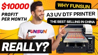 Aamzing Funsun 2023 New A3 UV DTF PrinterNot Only A Normal UV PrinterBut Also UV DTF Film Print [upl. by Sarchet307]