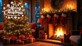 Beautiful Instrumental Christmas Music with Fireplace 🔥 Relaxing Christmas Carol Music [upl. by Esnohpla]