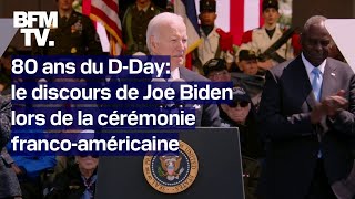 Hommage aux soldats guerre en Ukraine le discours de Joe Biden lors des 80 ans du DDay [upl. by Terrena630]