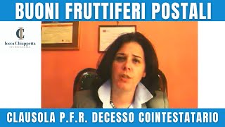 rimborso buoni fruttiferi postali clausola pfr decesso cointestatario [upl. by Nnahaid]