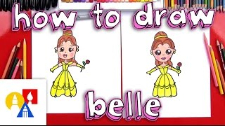 How To Draw A Cartoon Belle From Beauty And The Beast [upl. by Egni910]