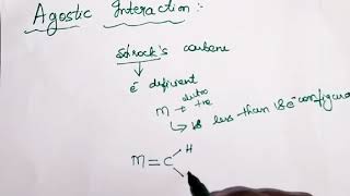 Agostic interaction agostic interaction in schrock carbene Organometallic chemistry MSc chemistry [upl. by Esor]