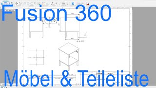 Nachttisch mit Teile Liste Möbel Holzbau Fusion 360 Tutorial CAD [upl. by Anahir]